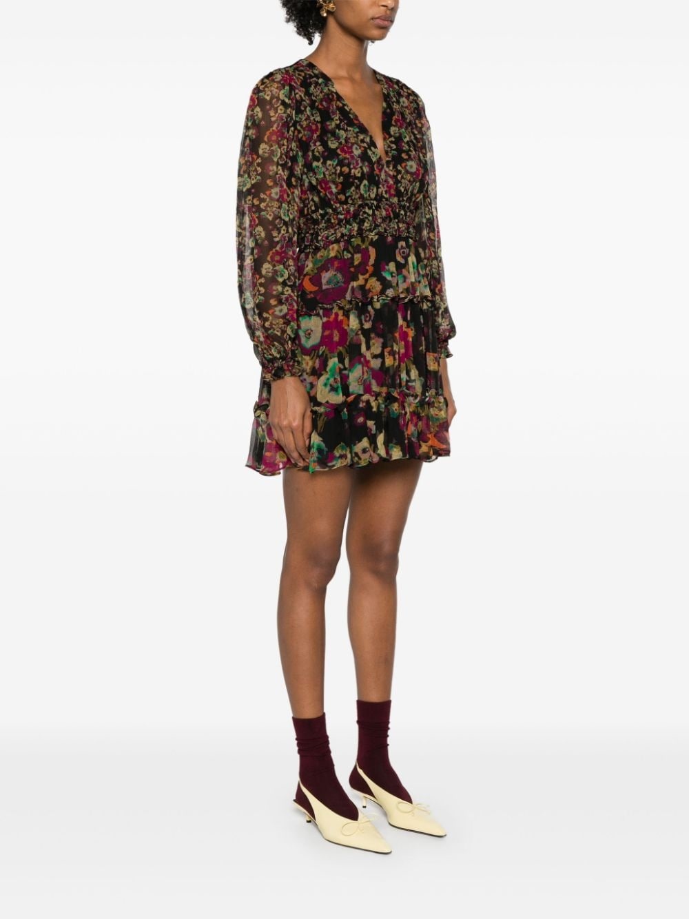 Lya floral-print mini dress - 3