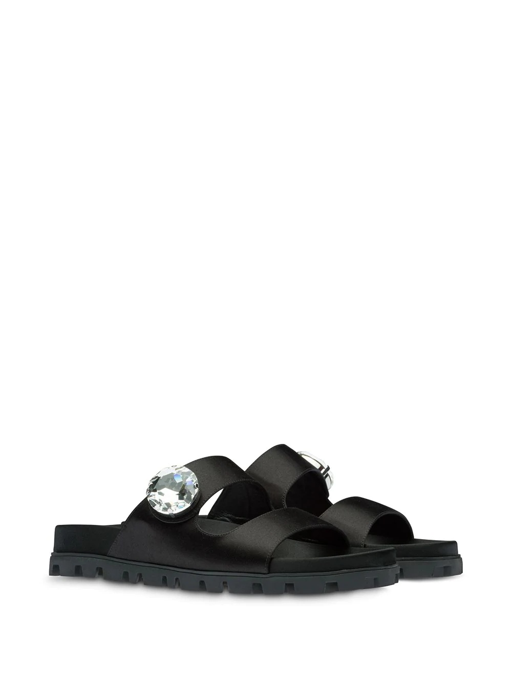 satin crystal-embellished sandals - 2