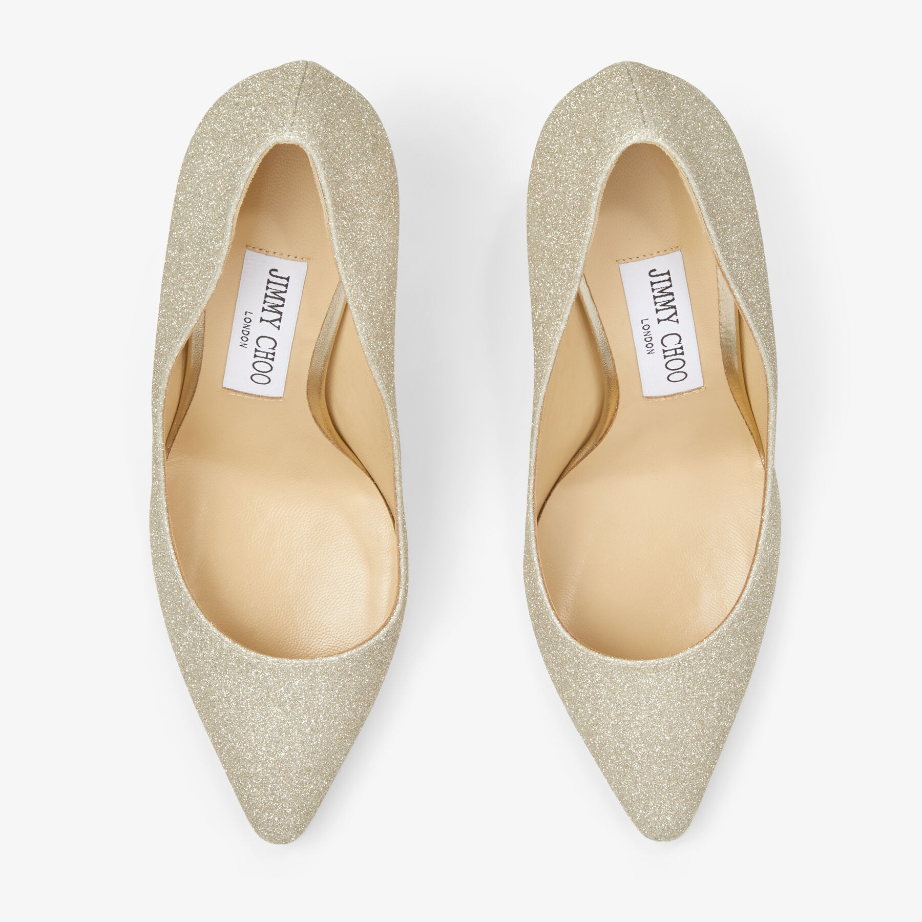 Romy 85
Platinum Ice Dusty Glitter Pointy Toe Pumps - 4