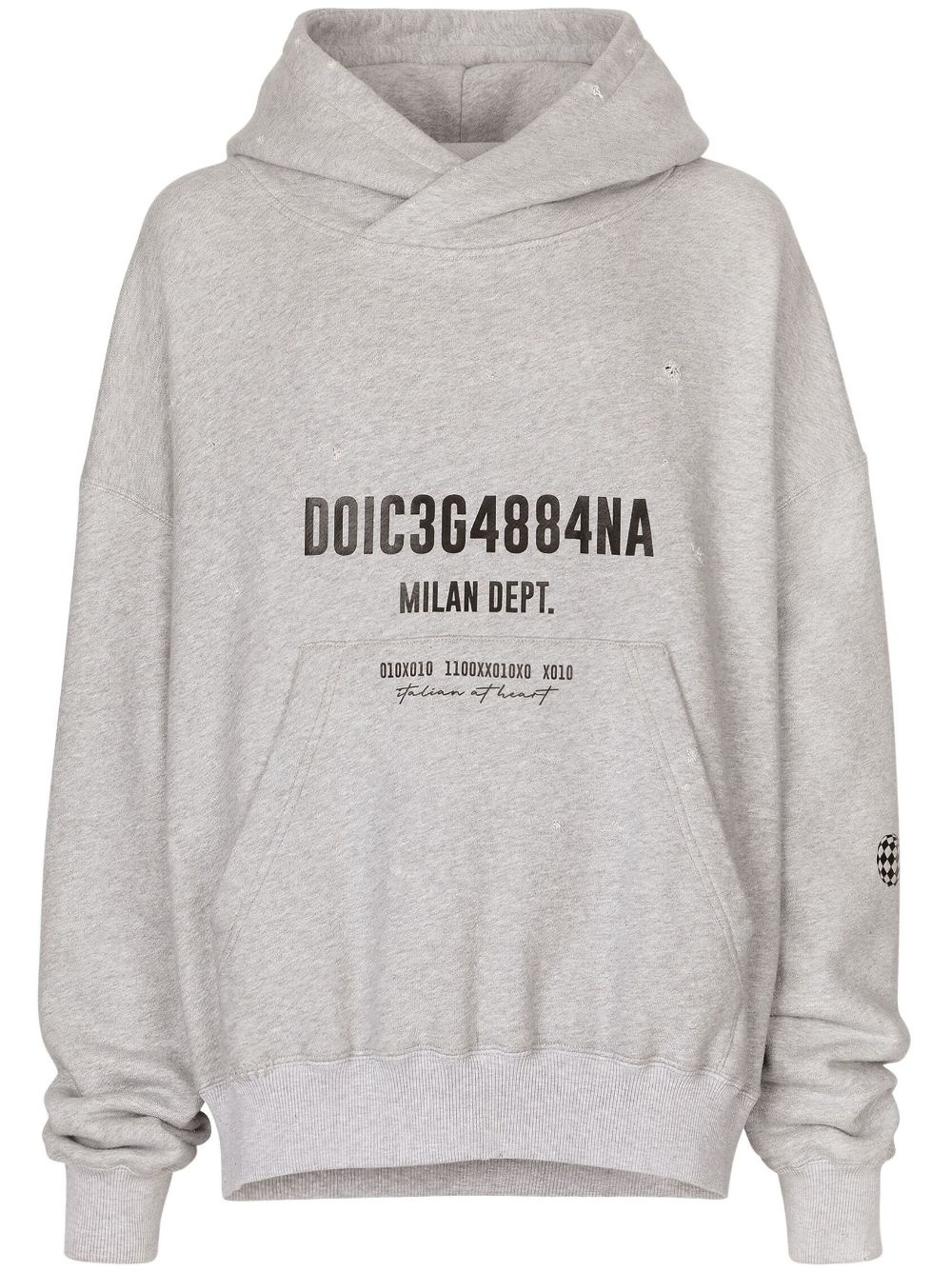 logo-print cotton hoodie - 1