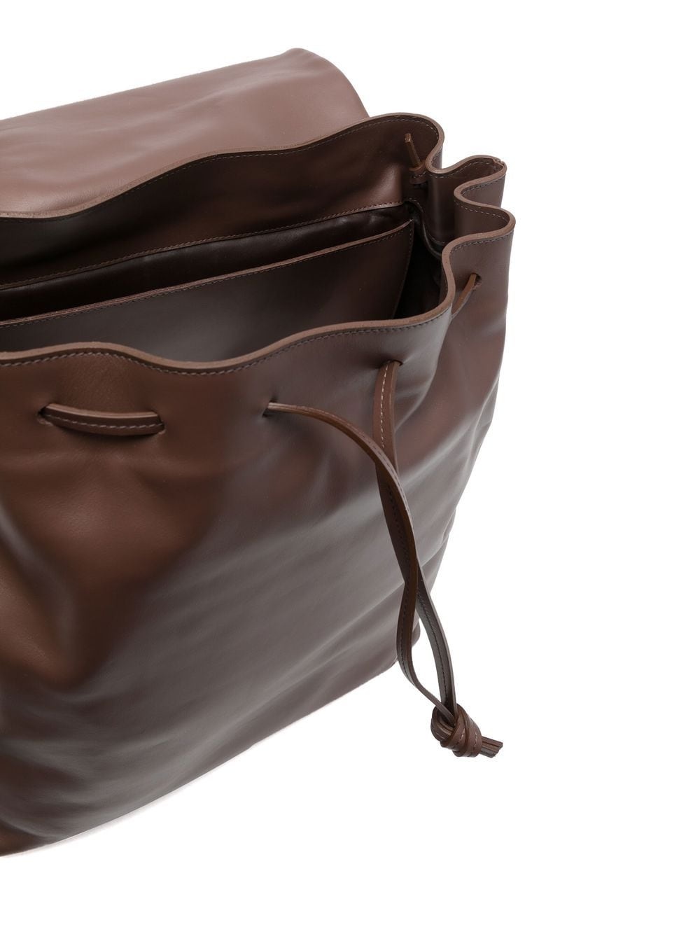 leather embossed-logo backpack - 5