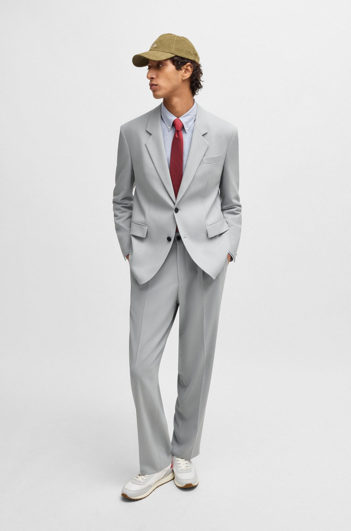 MODERN-FIT TROUSERS IN STRETCH TWILL WITH FRONT CREASE - 3