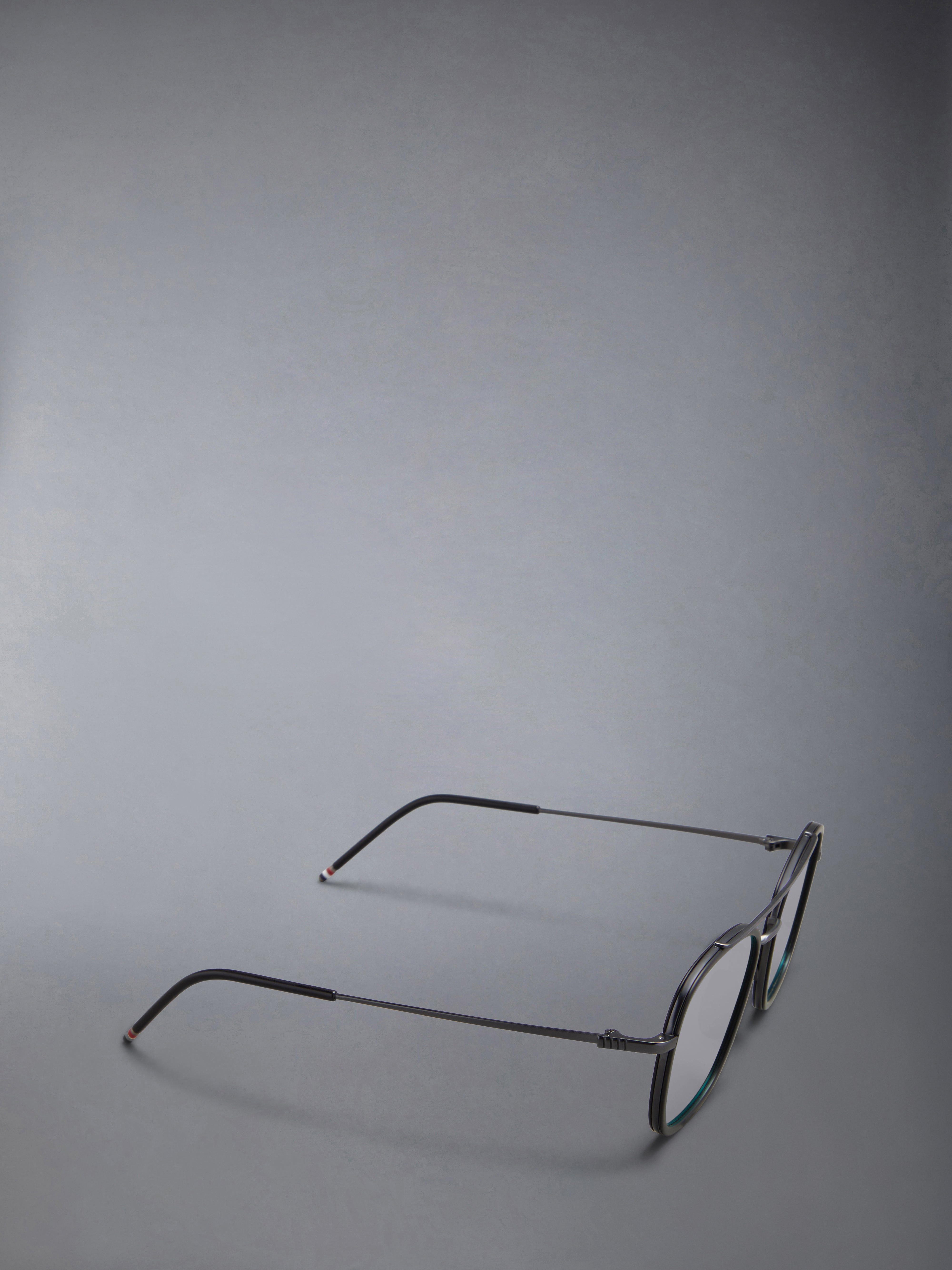 Acetate And Titanium Rectangular Aviator Sunglasses - 6