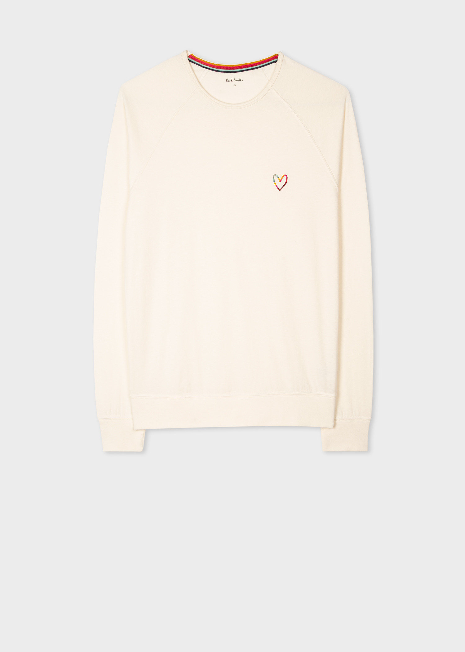 Women's Cream Lounge Jersey 'Swirl Heart' Long-Sleeve Top - 1