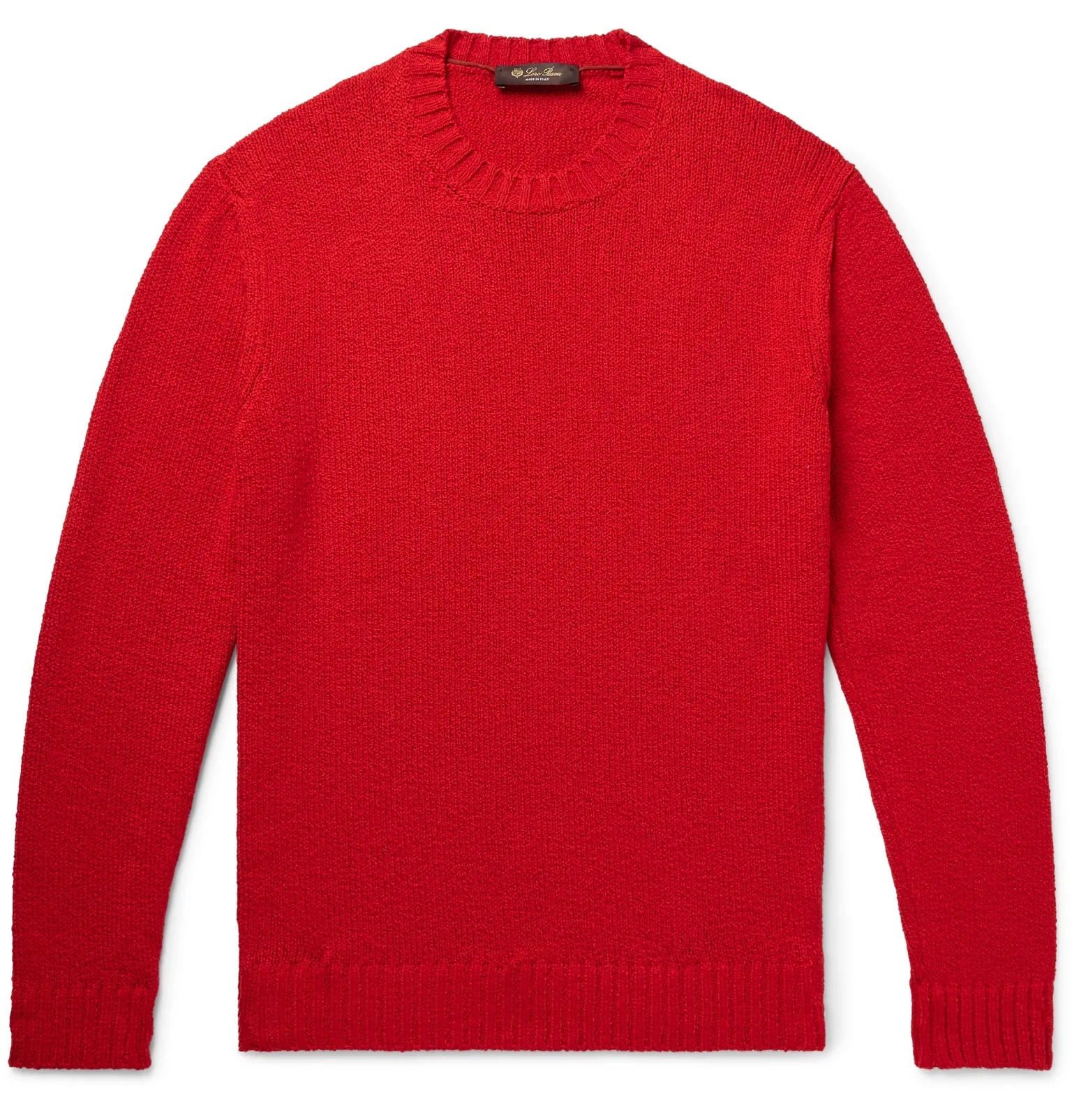 Slim-Fit Textured Cotton Sweater - 1