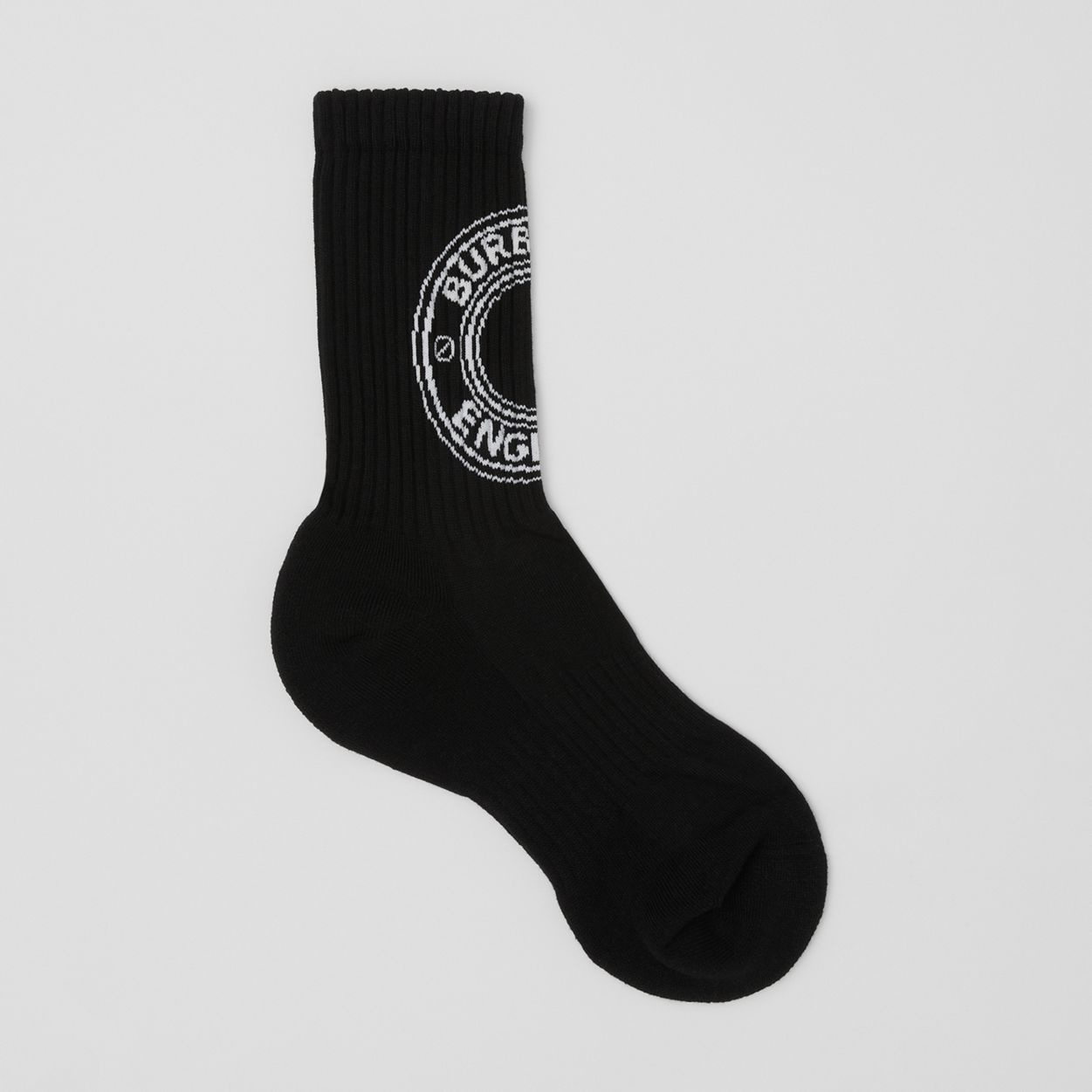 Logo Graphic Intarsia Cotton Blend Socks - 1