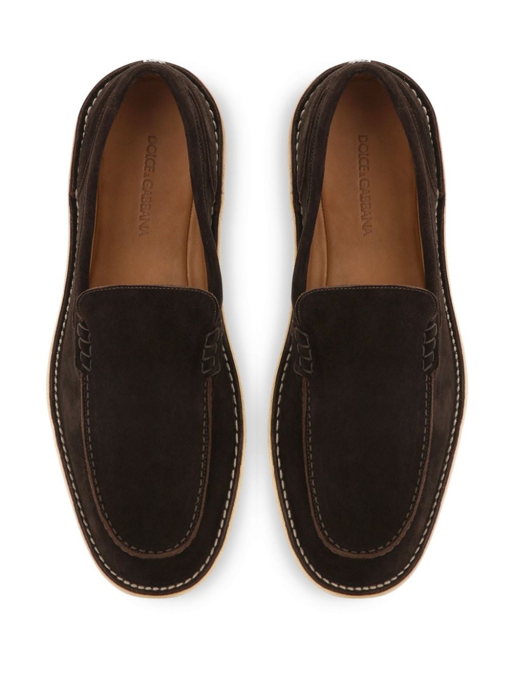 DG-plaque suede loafers - 4