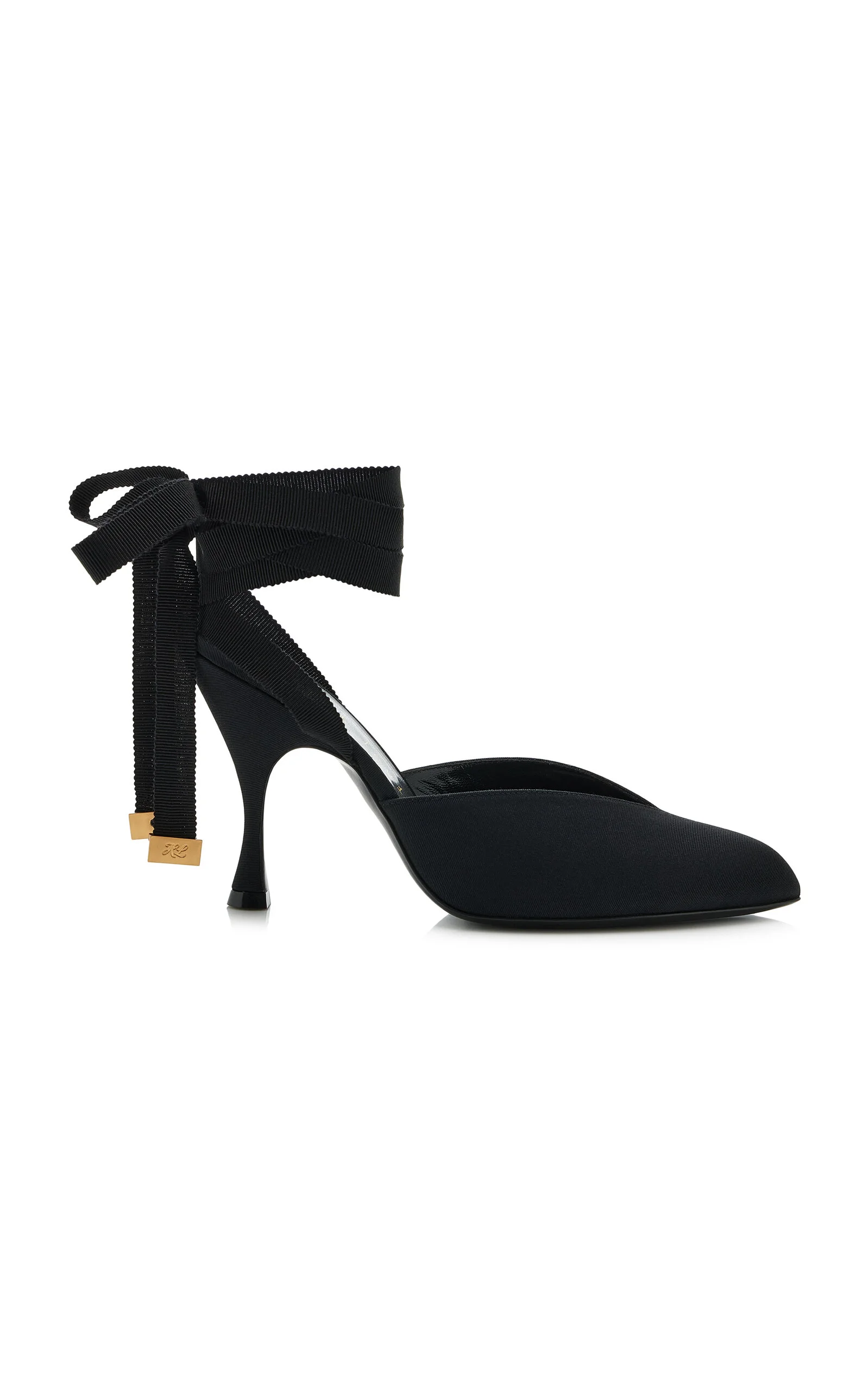 Sitting Pretty Silk-Faille Lace-Up Mules - 1