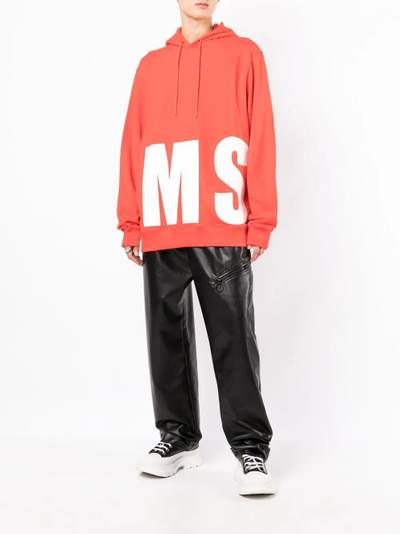 MSGM logo print hoodie outlook