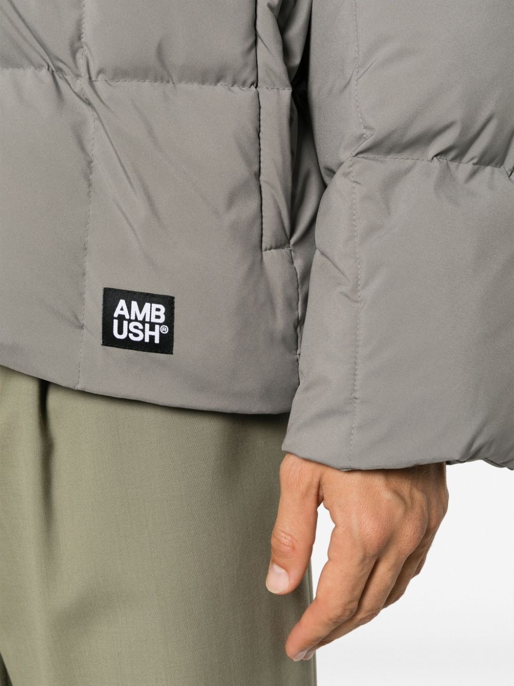 logo-appliquÃ© quilted jacket - 5