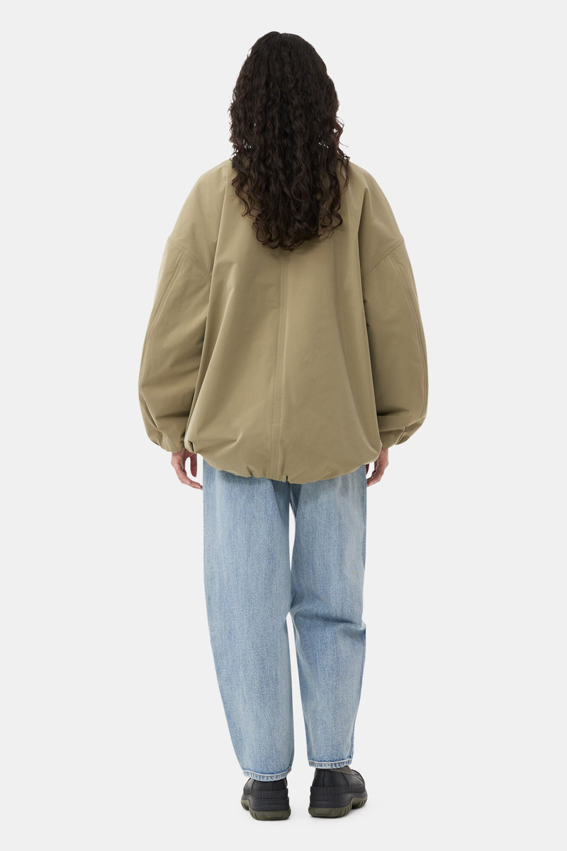 GREEN LIGHT TWILL OVERSIZED BOMBER JACKET 4