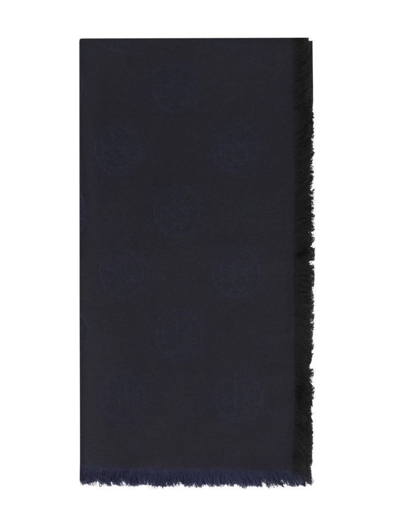logo-pattern frayed-edge scarf 1
