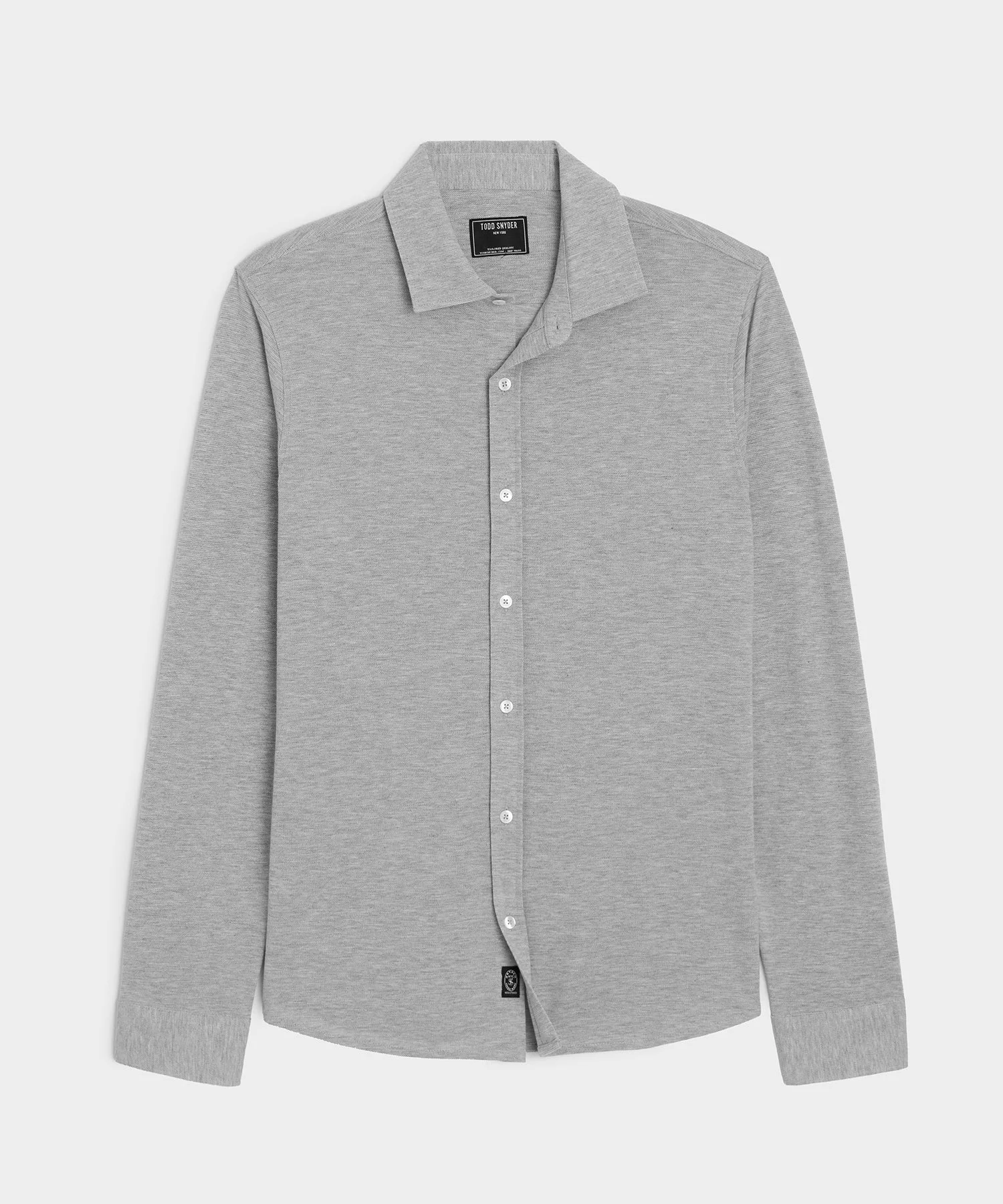 Cotton-Cashmere Pique Dress Shirt - 1