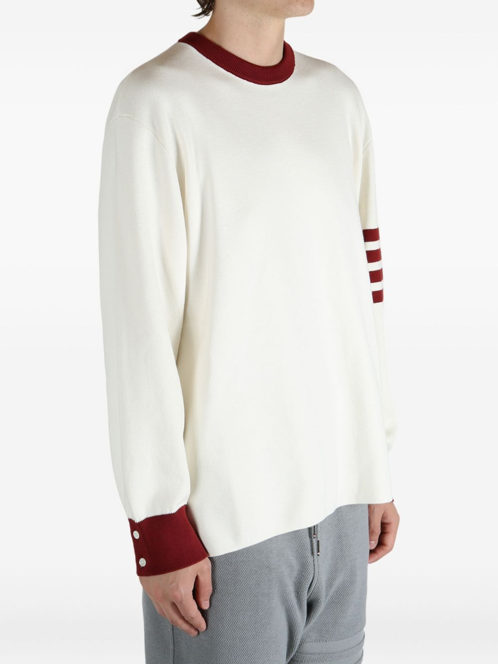 four-stripe crew-neck sweater - 3