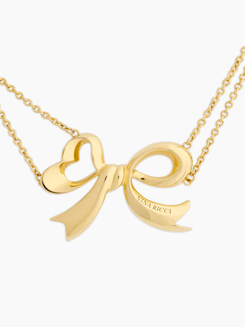NINA RICCI DOUBLE CHAIN BOW NECKLACE outlook