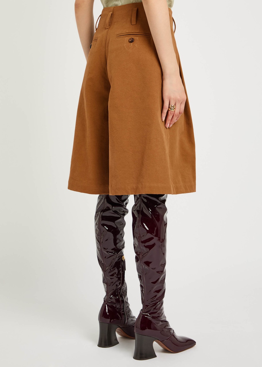 Chloe Pleated Canvas Shorts - 3