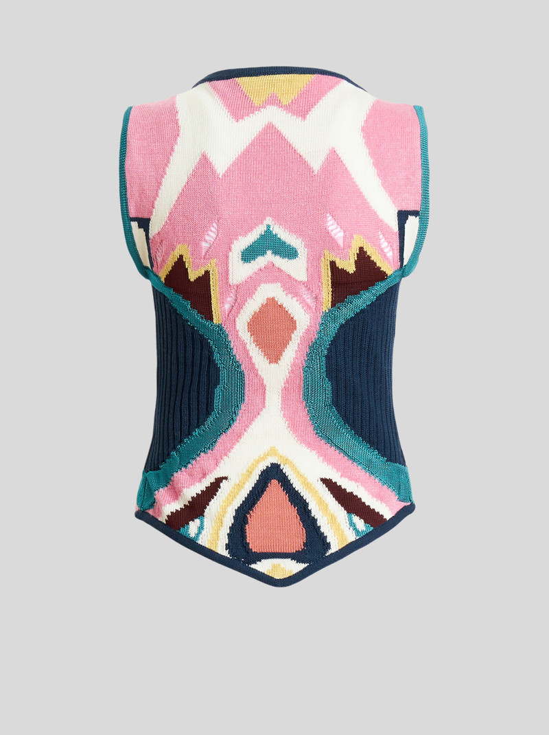 JACQUARD PATTERN KNIT WAISTCOAT 2