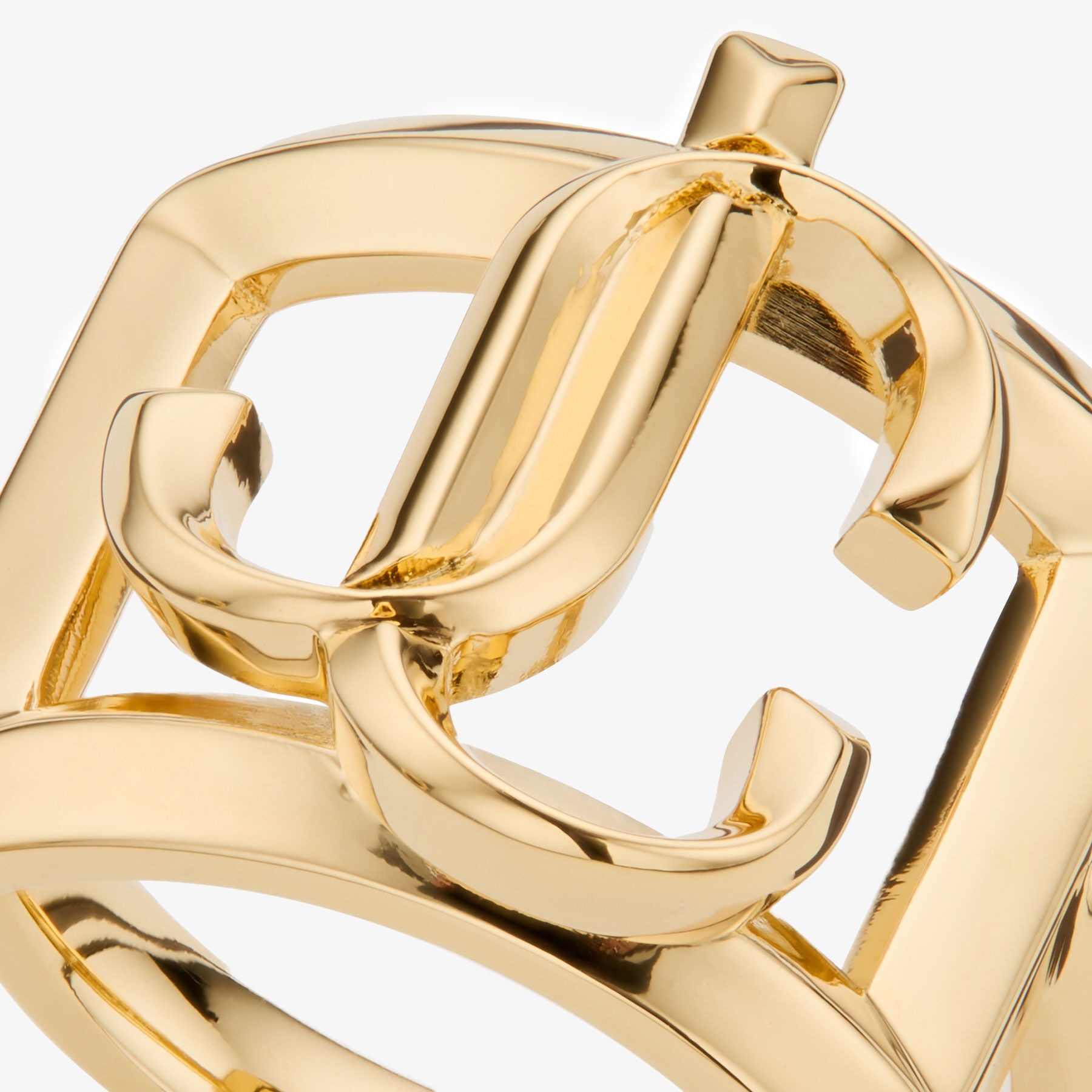 JIMMY CHOO Square JC Slim Ring Gold-Finish Square Ring | REVERSIBLE