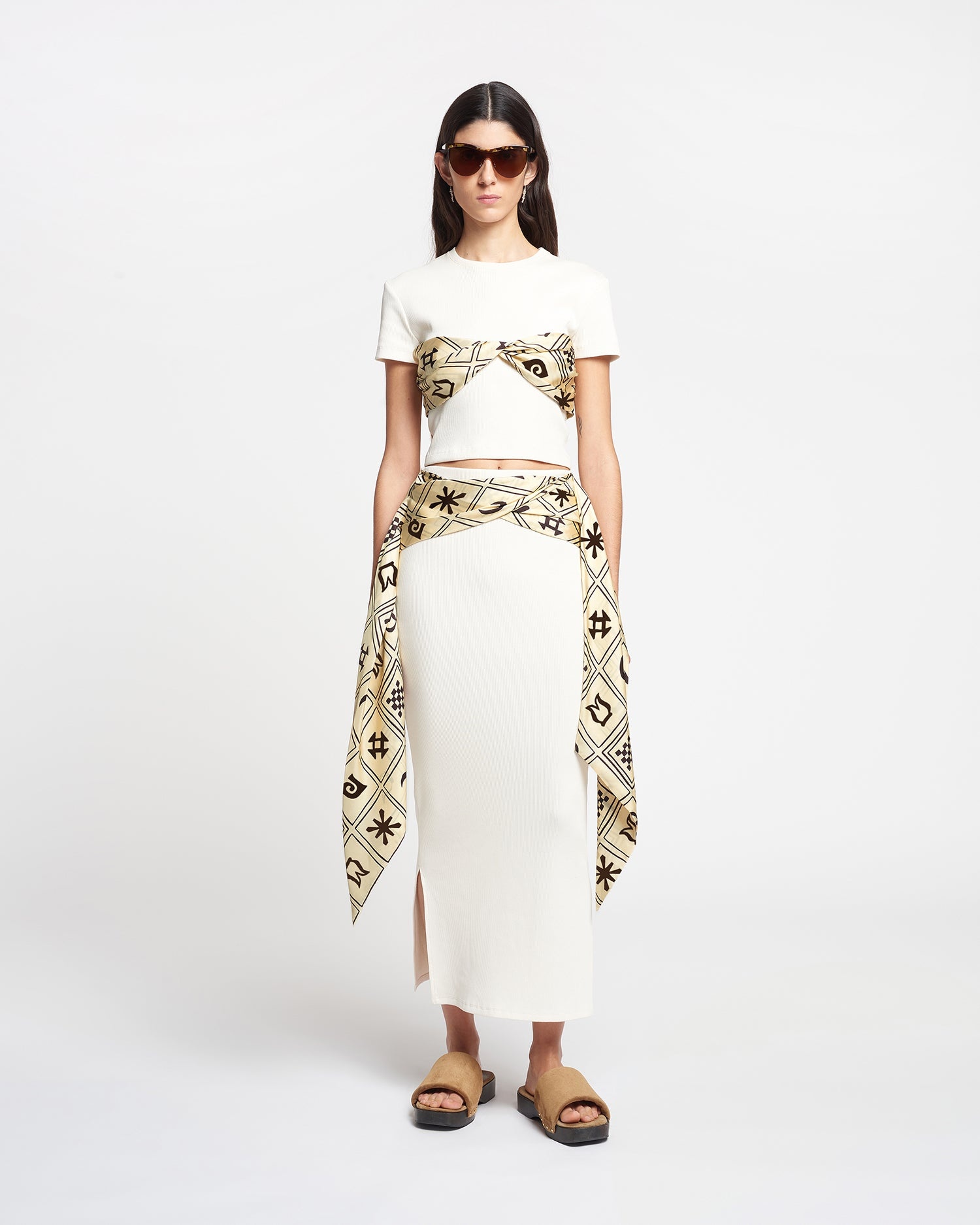 Silk-Trimmed Ribbed-Jersey Skirt - 3