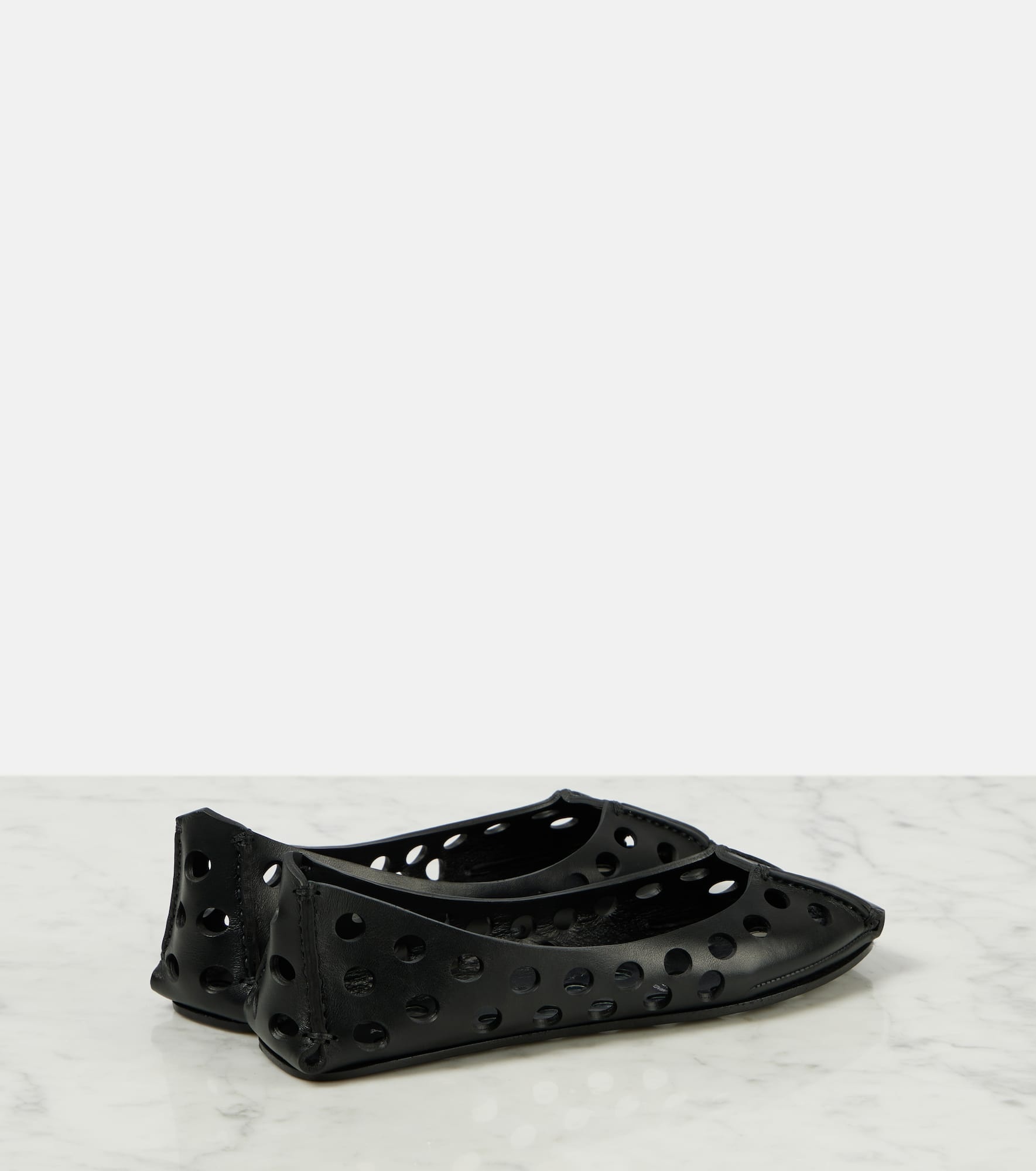 Cutout leather ballet flats - 2