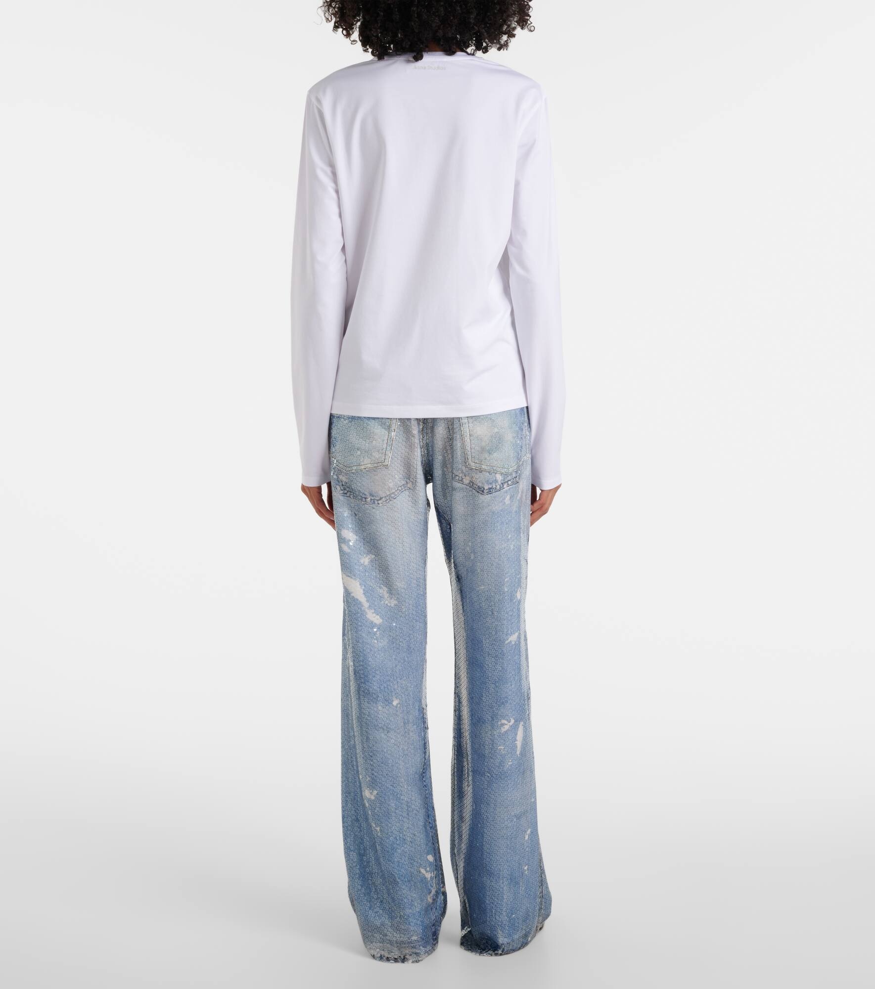 Face cotton-blend jersey top - 3