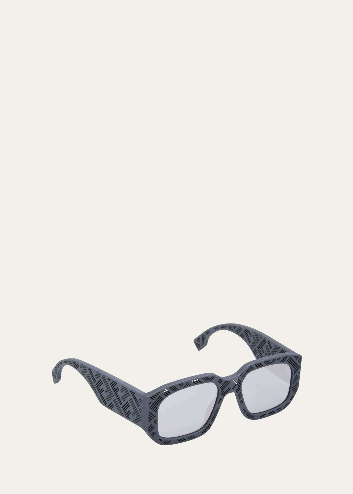 Men's Fendi Shadow Acetate Rectangle Sunglasses - 3