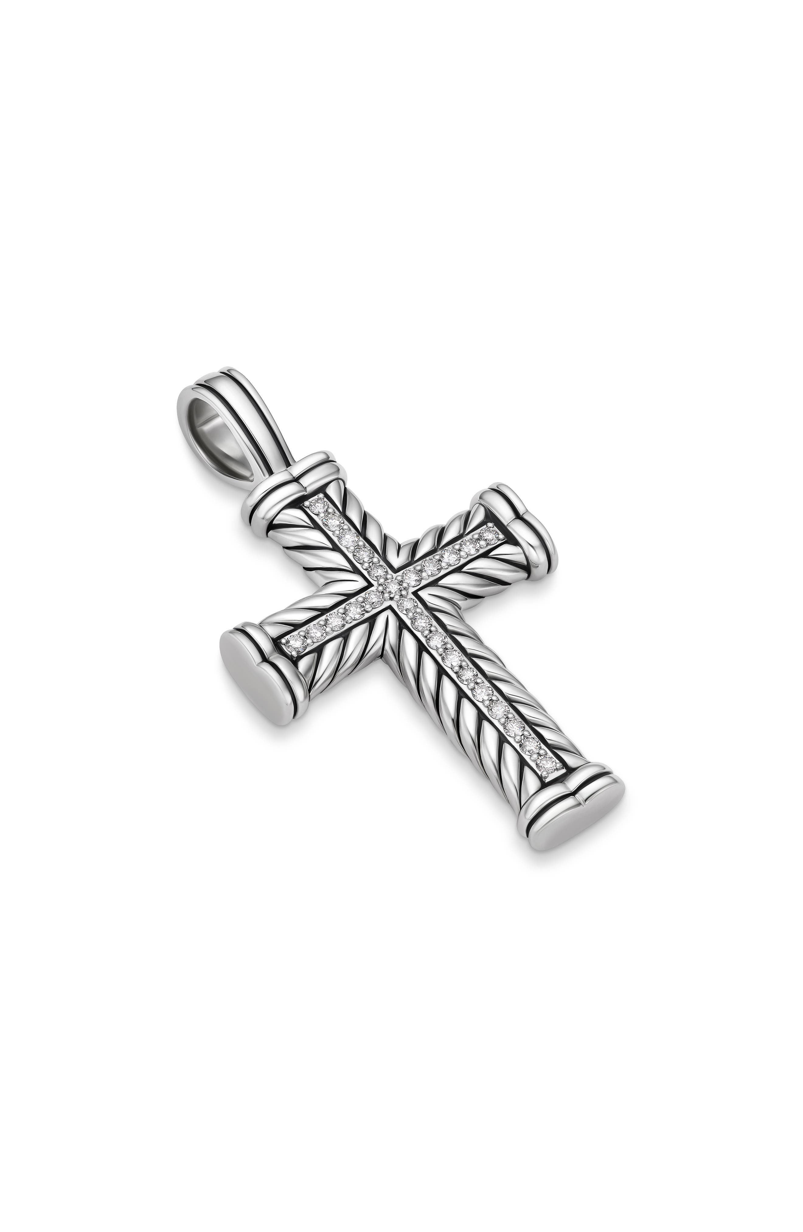 David Yurman Chevron Cross Pendant in Sterling Silver with Diamonds at Nordstrom - 2
