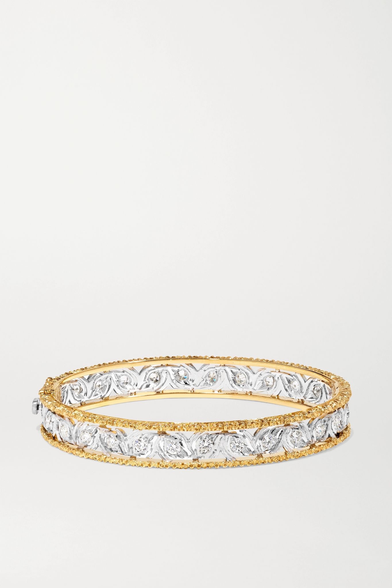 Ramage 18-karat white and yellow gold diamond bangle - 1