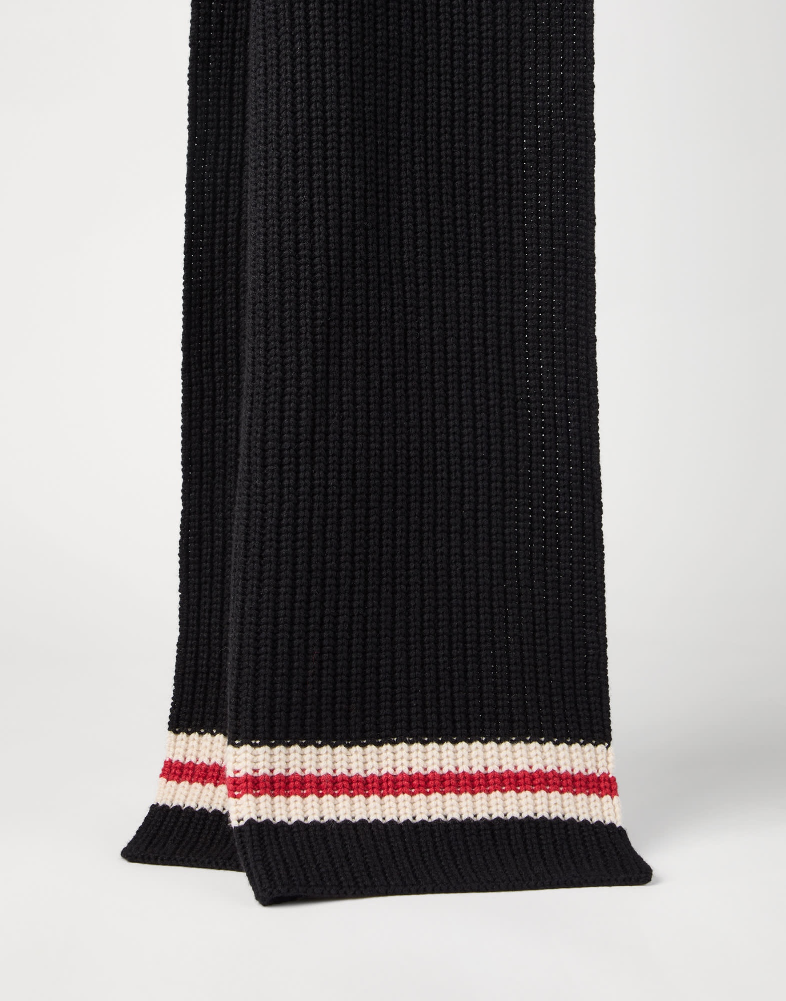 Cashmere Feather yarn English rib knit scarf - 1