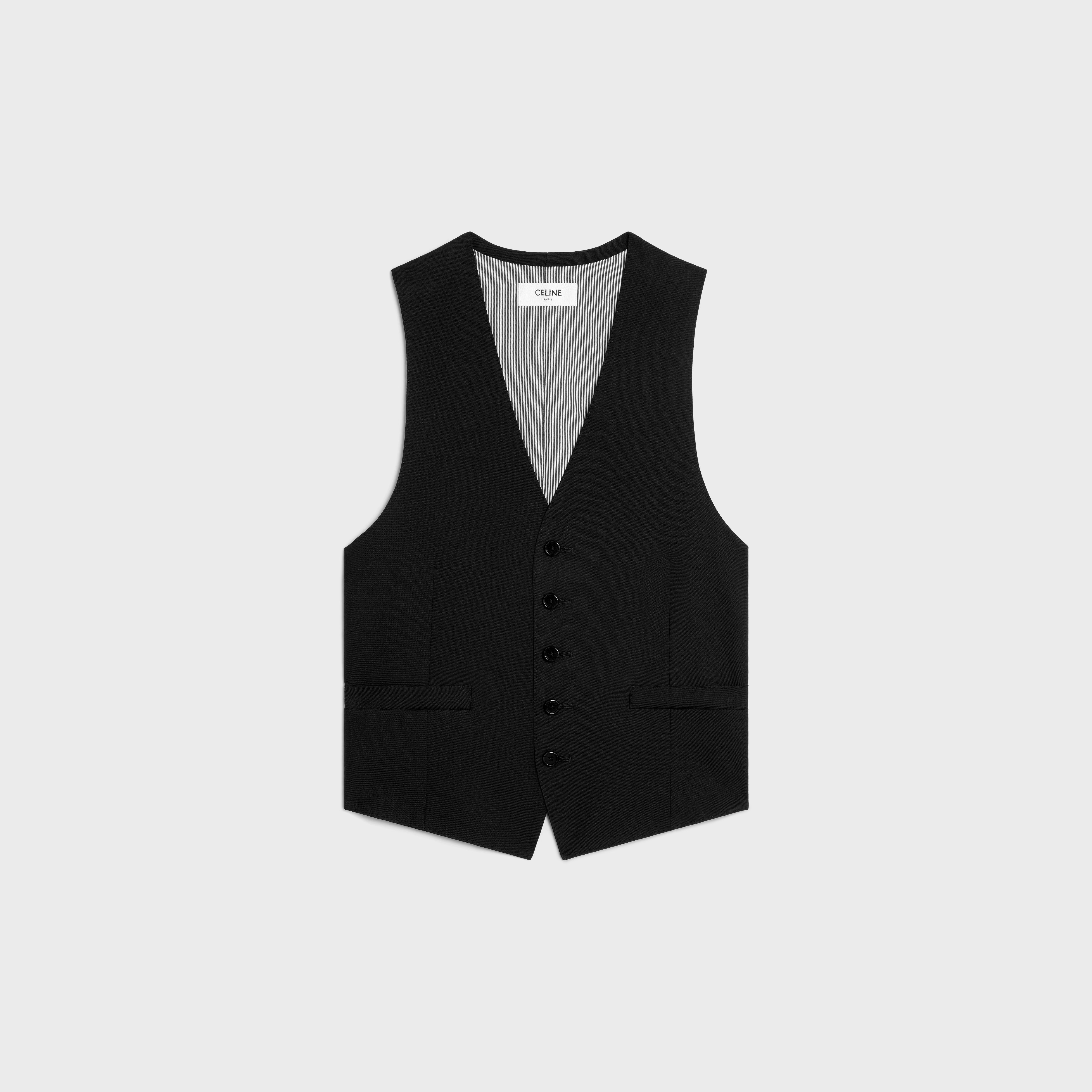 waistcoat in wool gabardine - 1