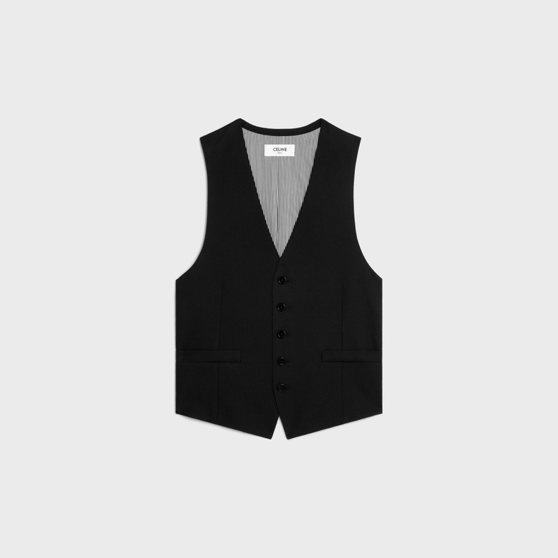 waistcoat in wool gabardine 1
