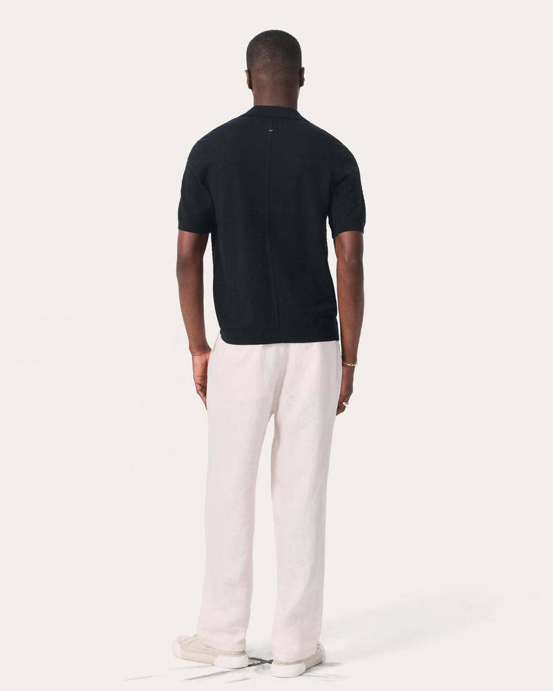 Zuma Herringbone Knit Polo Shirt Terry Toweling 6