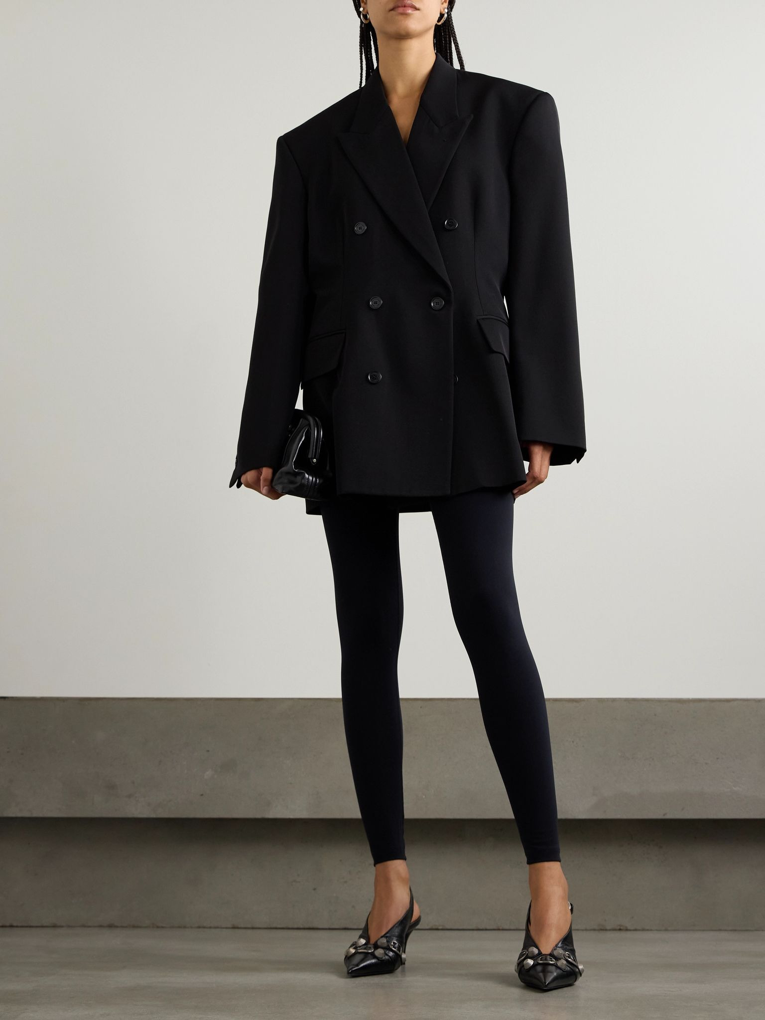 Logo-printed stretch-jersey leggings Black - 2