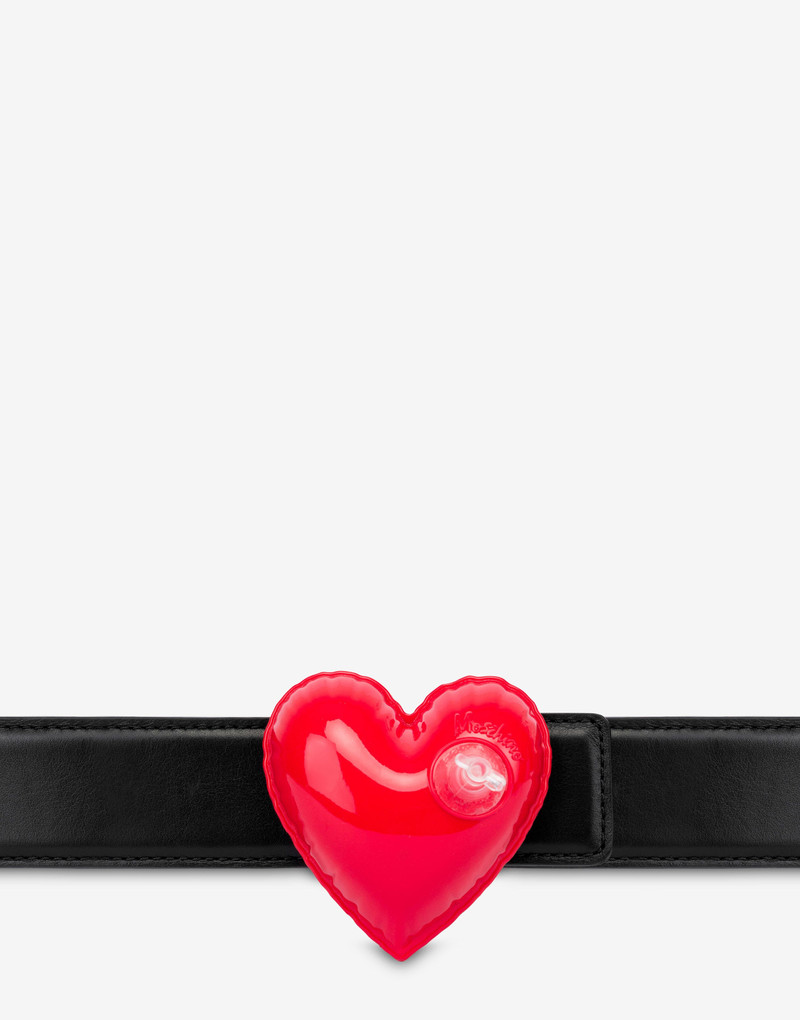 Moschino INFLATABLE HEART CALFSKIN BELT outlook