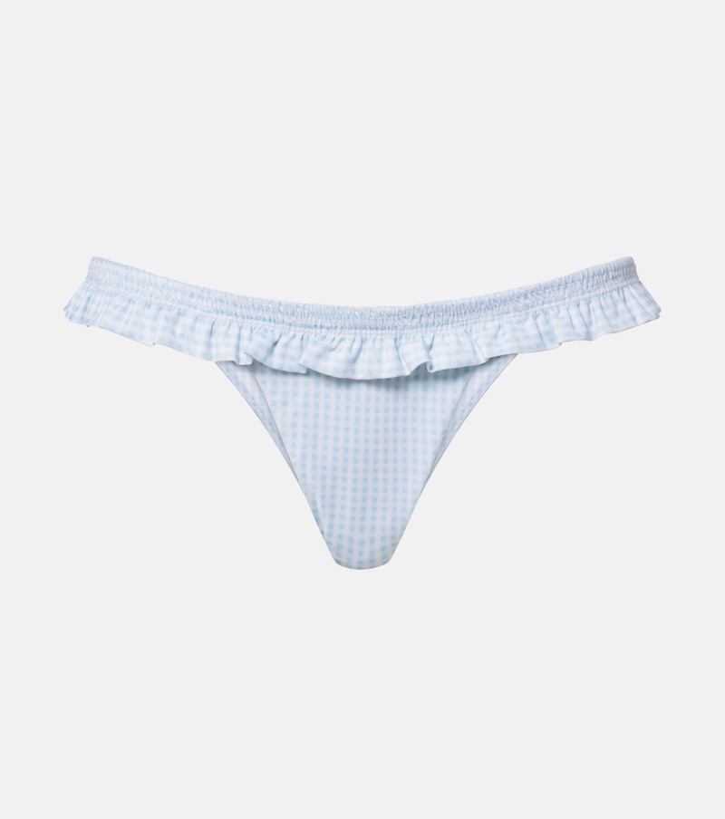 Esterel ruffled gingham bikini bottoms 1