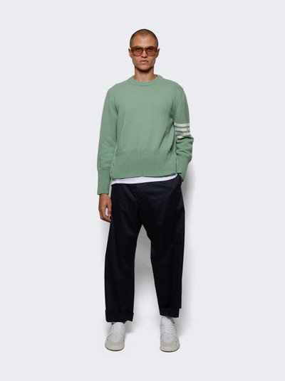 Thom Browne Shetland Wool 4-bar Sweater Green outlook