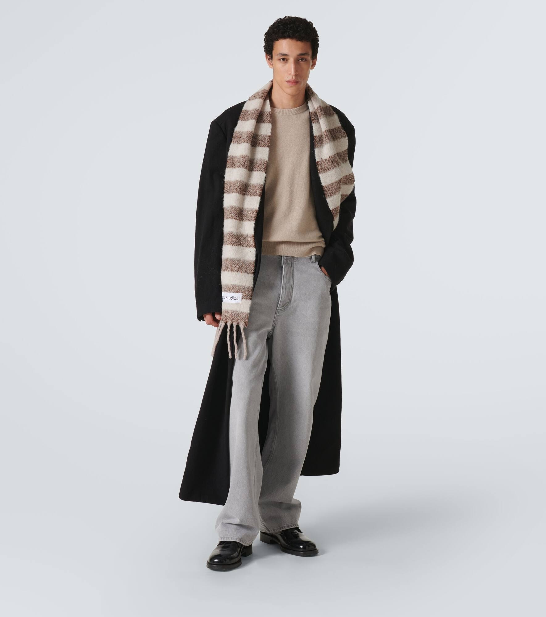 Striped wool-blend scarf - 4