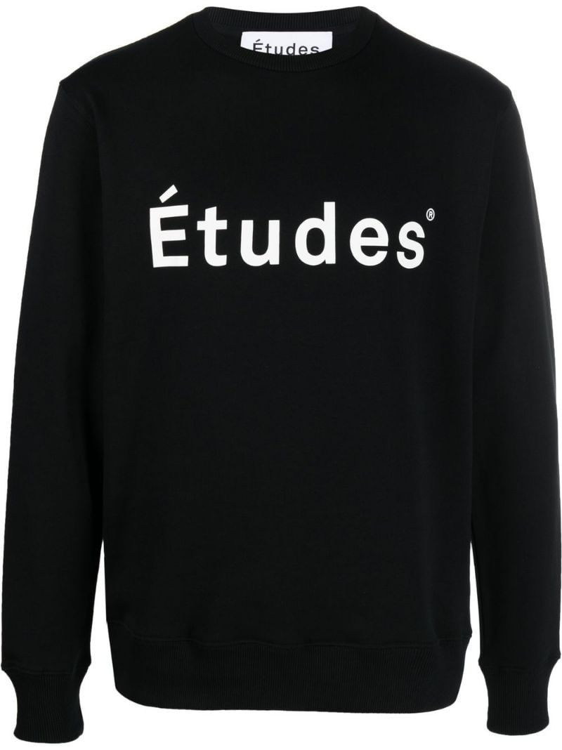 logo-print crew neck sweatshirt - 1