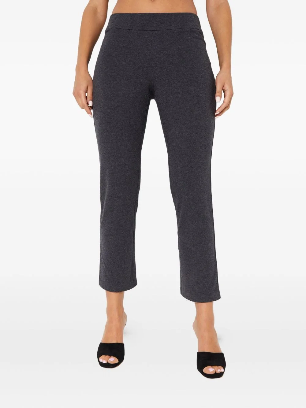 flat-front cropped trousers - 1
