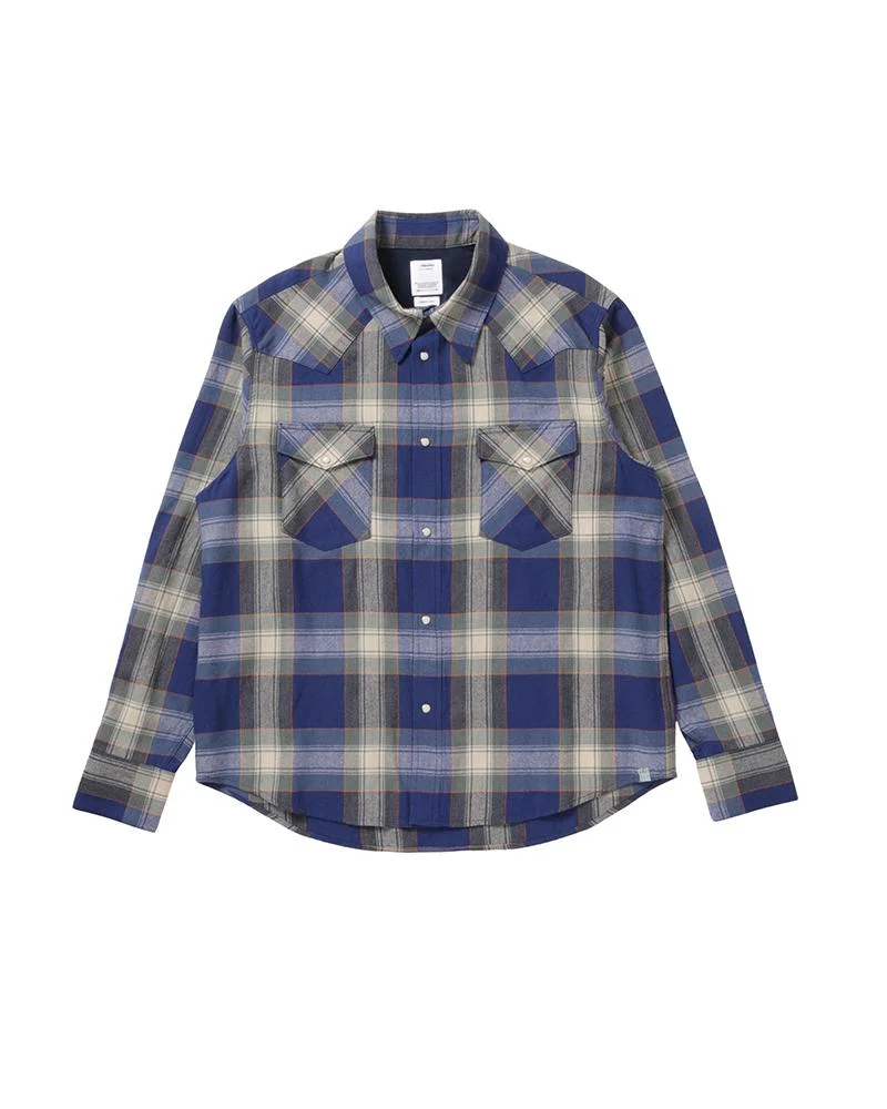 FOUR CORNERS CHECK L/S BLUE - 1