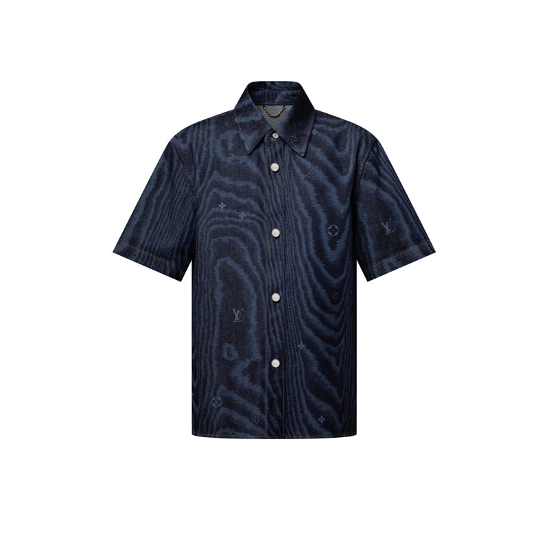 Short-Sleeved Denim Shirt 1