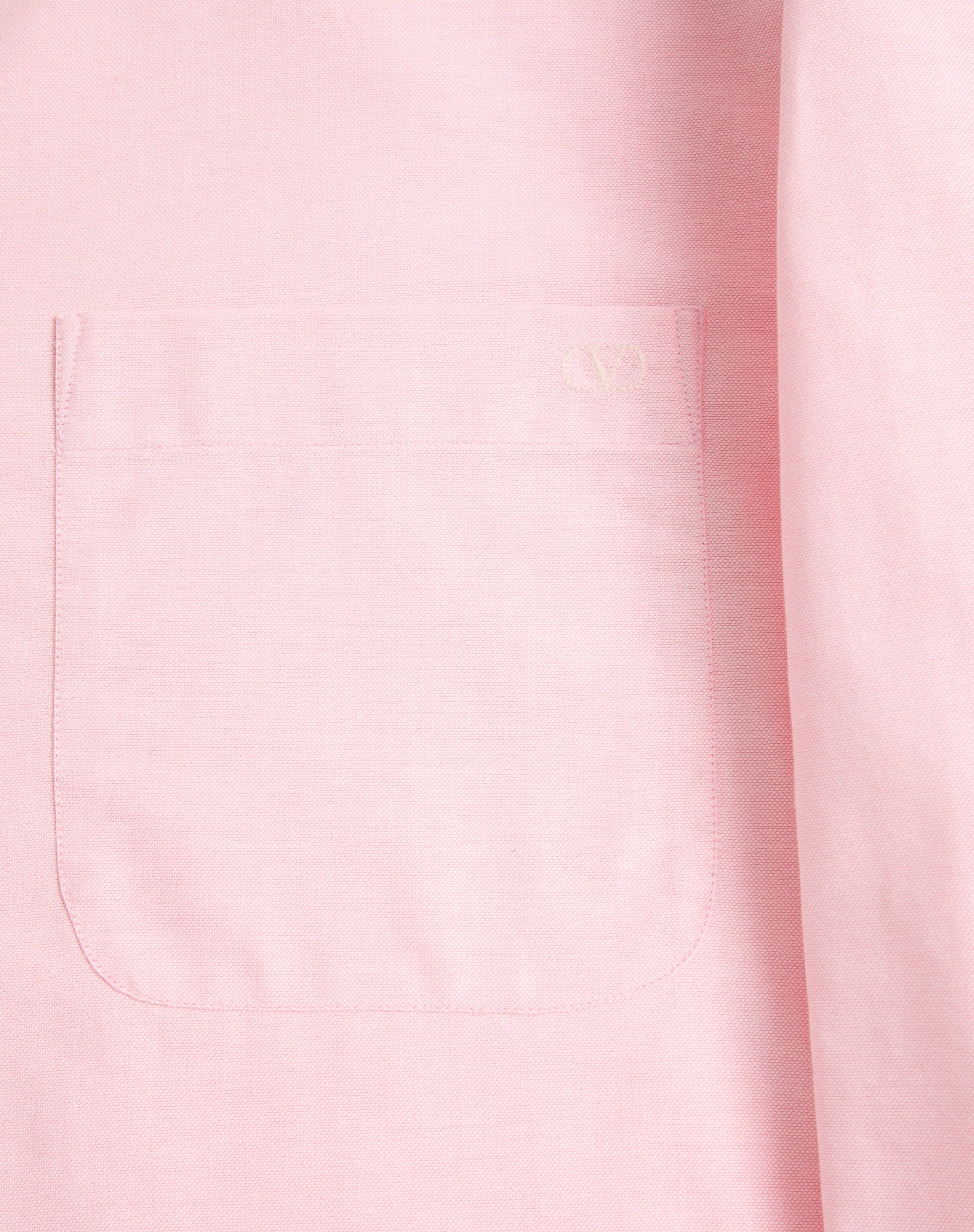 VALENTINO COTTON SHIRT WITH EMBROIDERED VLOGO - 3