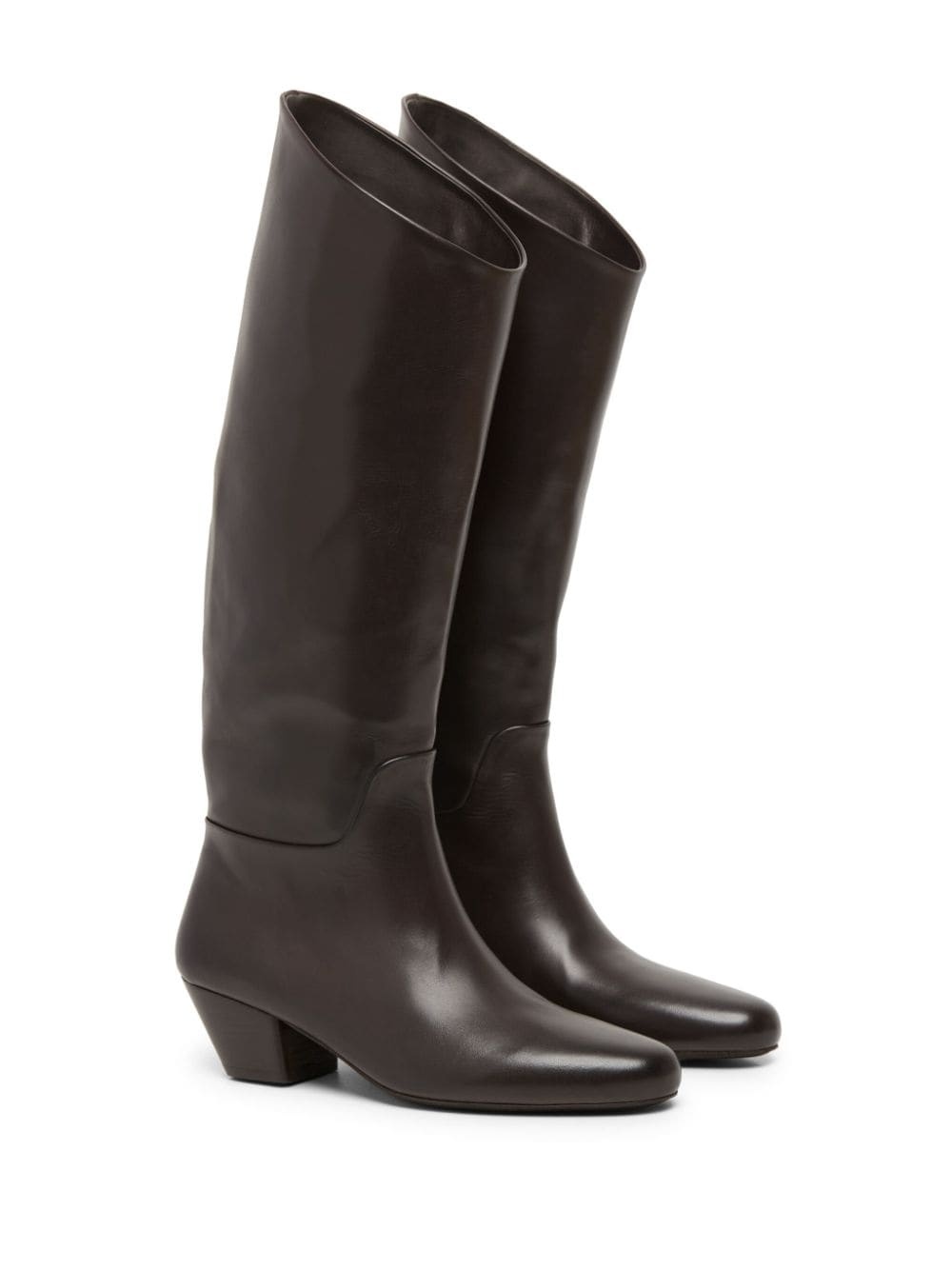 knee-length leather boots - 2