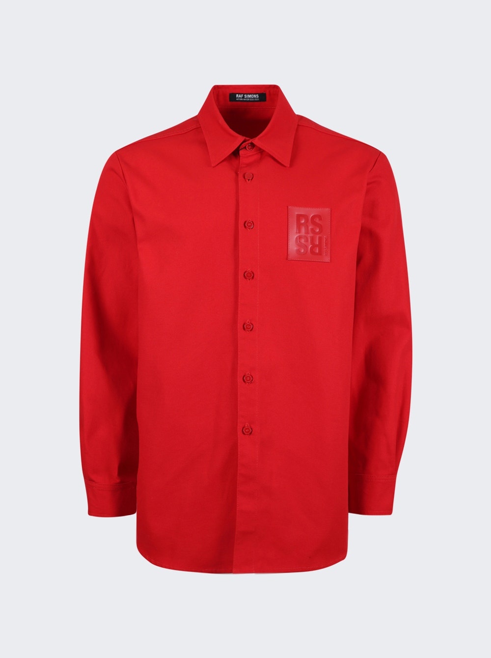 Straight Fit Denim Shirt Red - 1