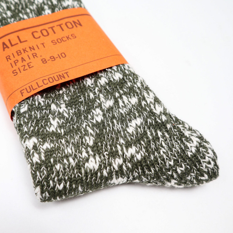 FULLCOUNT 6110-2 Mix Socks Moss Green outlook