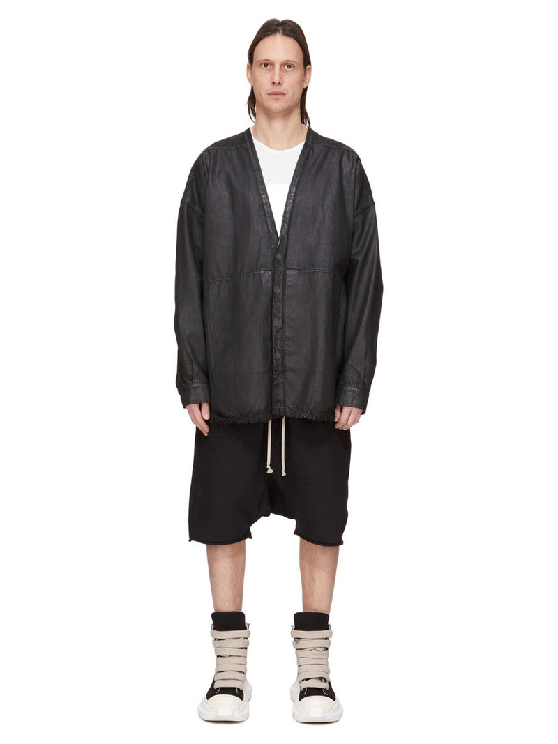 Rick Owens DRKSHDW frayed cotton coat outlook