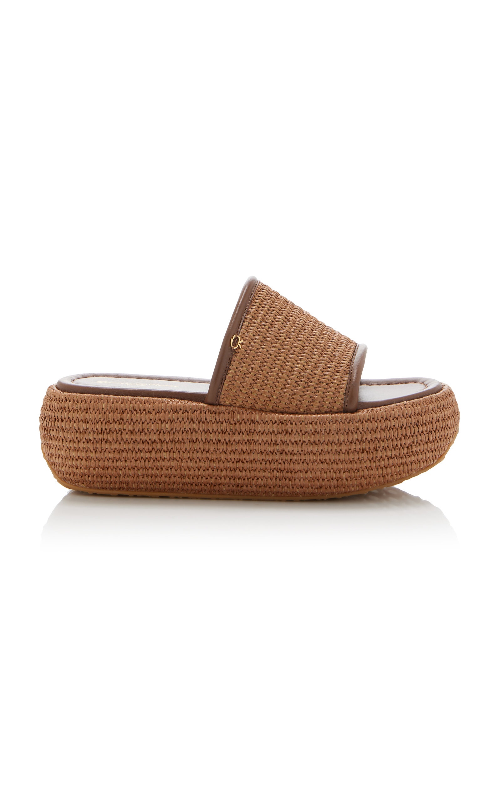 Marbella Woven Raffia Platform Sandals tan - 1