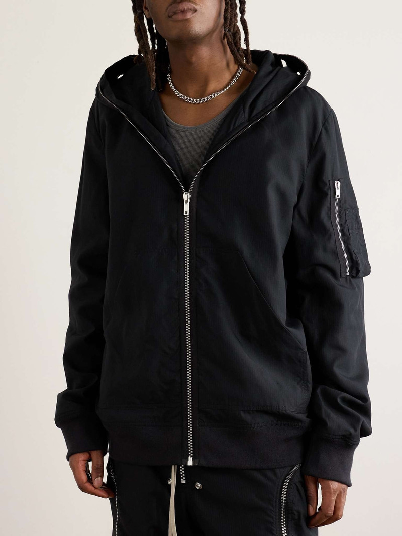 Padded Webbing-Trimmed TENCEL™ Lyocell-Ripstop Hooded Bomber Jacket 3