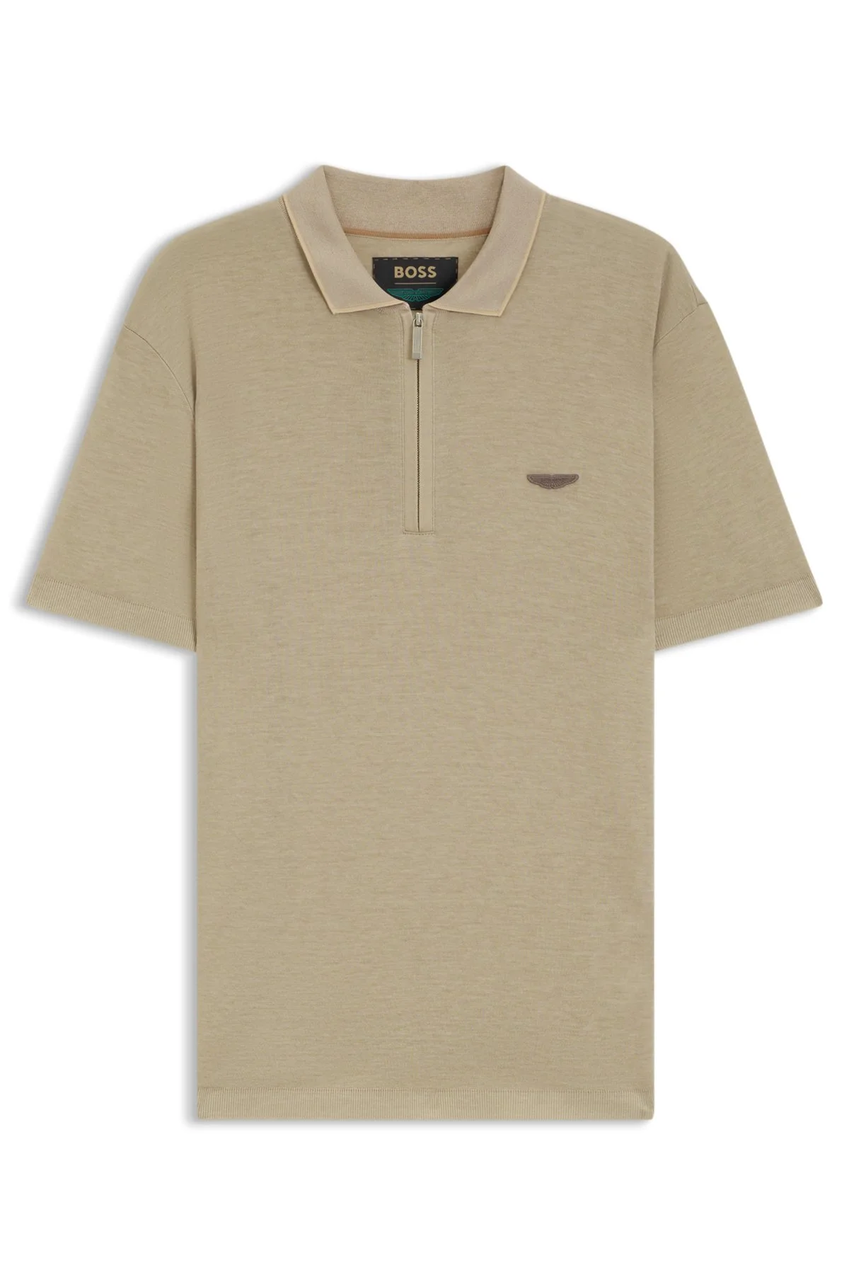BOSS X ASTON MARTIN POLO SHIRT WITH NUBUCK LOGO - 1