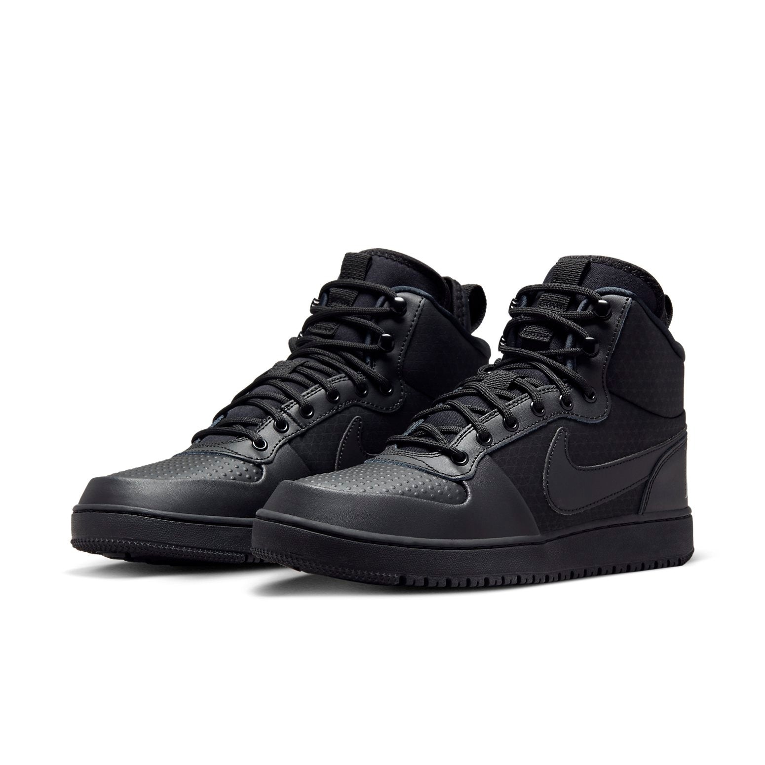NIKE MENS SIZE 9 COURT BOROUGH MID WINTERIZED TRIPLE BLACK AA0547-002 ONFEET Nike Court Borough Mid Prem Winter  main image 3